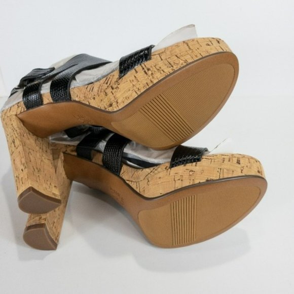 Naturalizer Marla Heel Sandals Black Lizard -6.5 - Picture 8 of 8